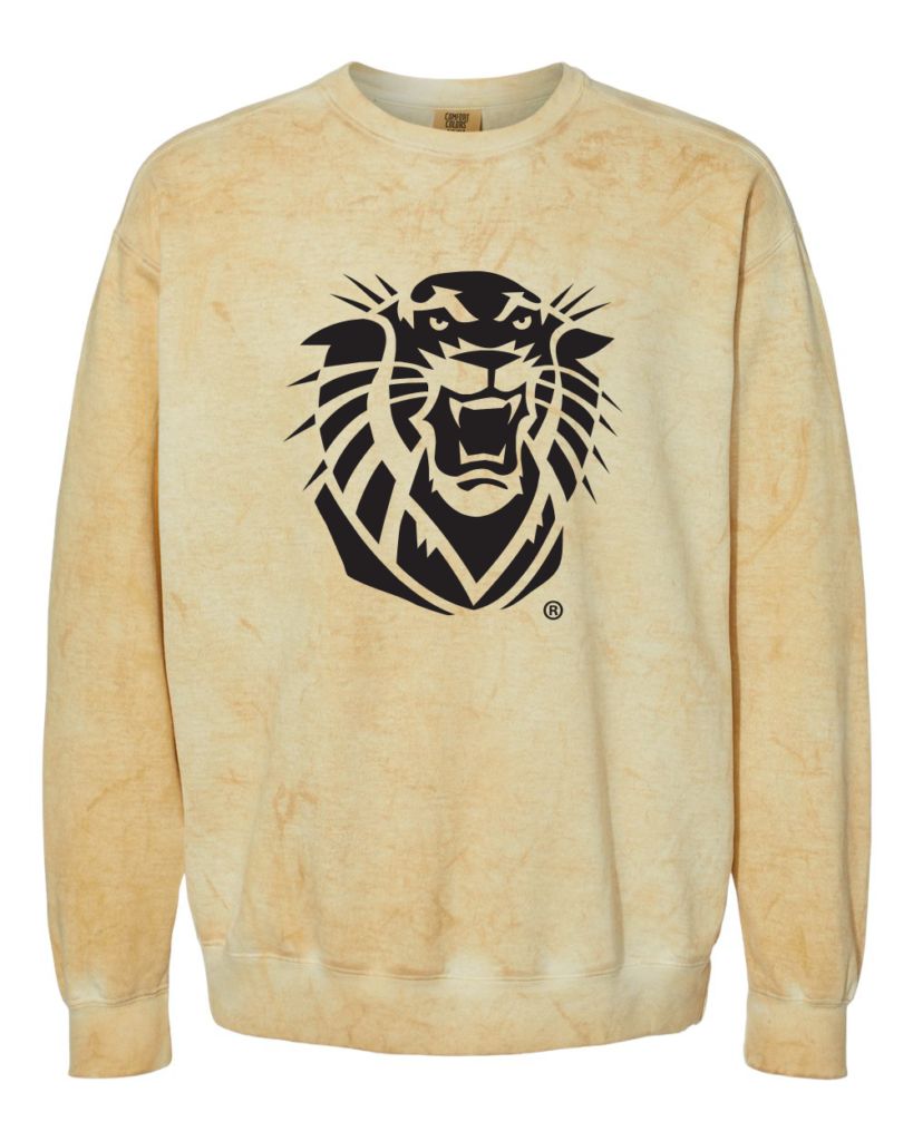 FHSU Tiger on Comfort Colors Tie Dye Sweatshirt