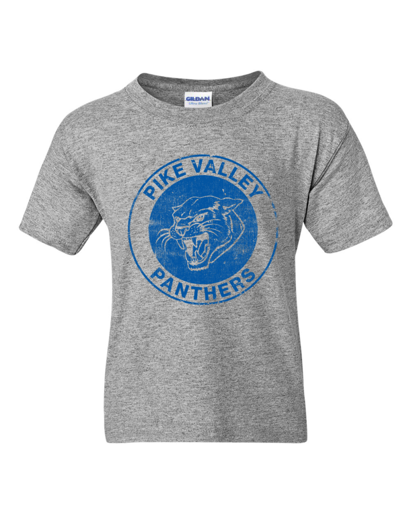 Vintage Pike Valley Panthers Circle YOUTH Grey