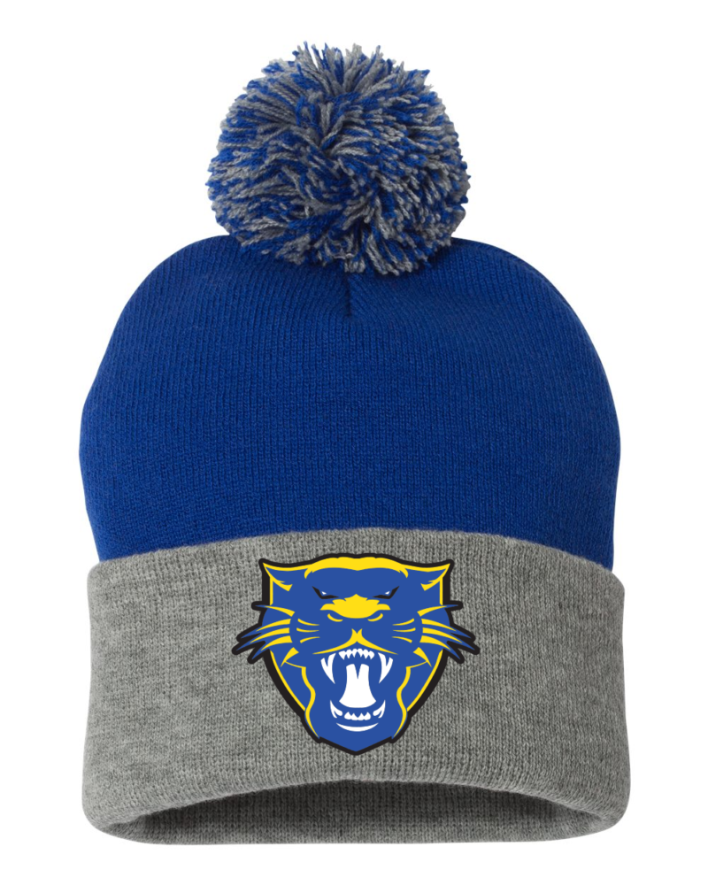 Pike Valley Panther Head Beanie Blue/Grey