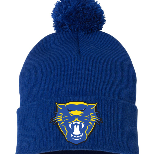 Pike Valley Panther Head Beanie Blue