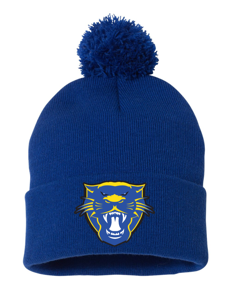 Pike Valley Panther Head Beanie Blue