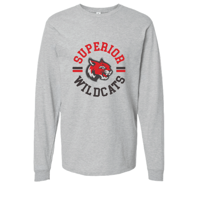 Superior Wildcats Long Sleeve, Circle Crest