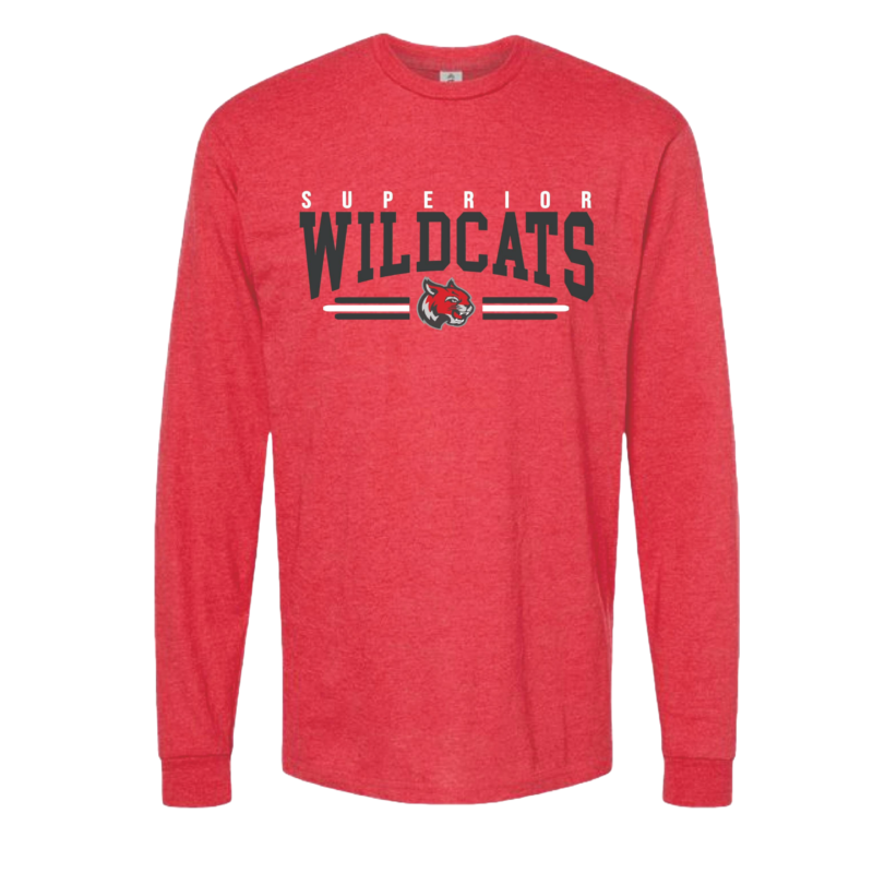 Superior Wildcats long sleeve, Collegiate Text