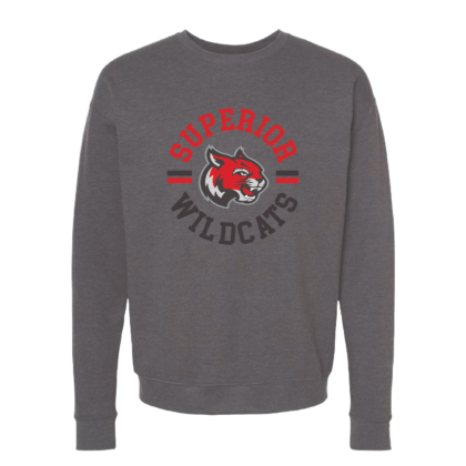 Superior Wildcats Fleece crewneck, Circle Crest
