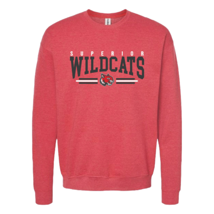 Superior Wildcats Fleece crewneck, Collegiate text