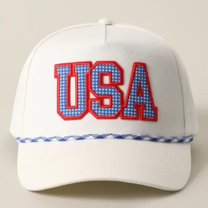 2026 USA Red and Blue Patch Rope Trucker Hat
