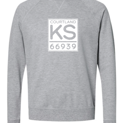 Courtland Kansas Sweatshirt - Heather Grey White